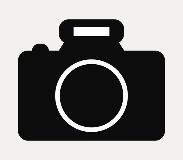 Icono de la cámara ilustrado sobre un fondo blanco — Vector de stock