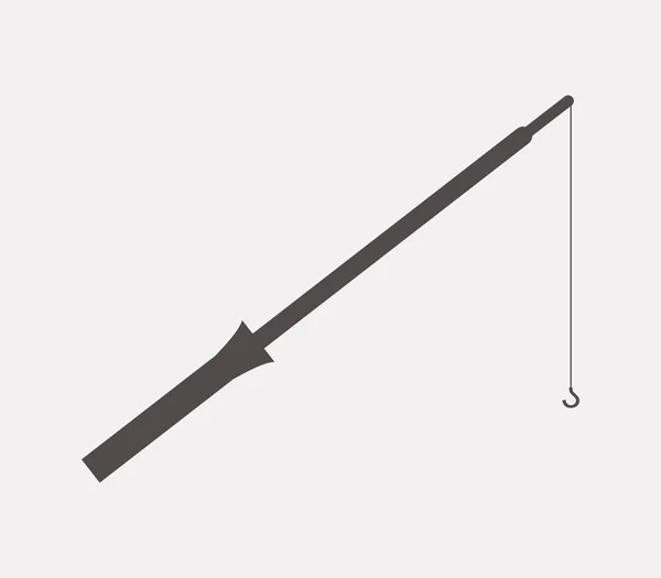 Ícone de pesca Rod ilustrado em um fundo branco — Vetor de Stock