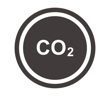 CO2 simgesi illustratedon beyaz bir arka plan
