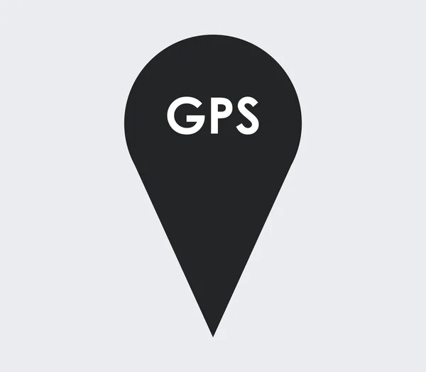 Icono GPS ilustrado sobre un fondo blanco — Archivo Imágenes Vectoriales