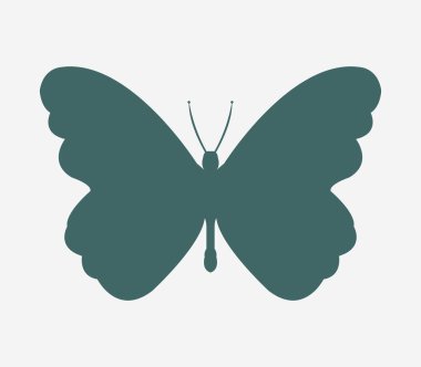 Beyaz bir arka plan üzerinde resimli kelebek simgesi