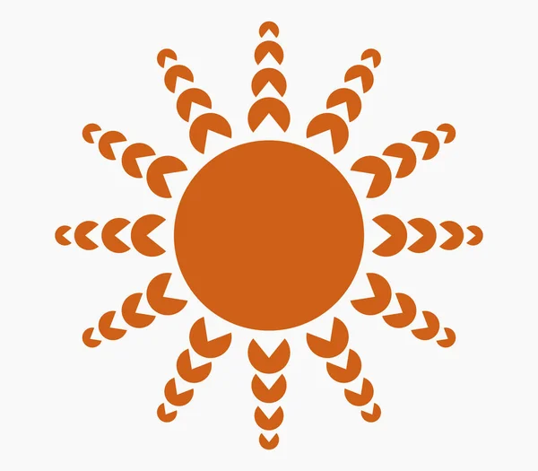 Sonnensymbol auf weißem Hintergrund — Stockvektor