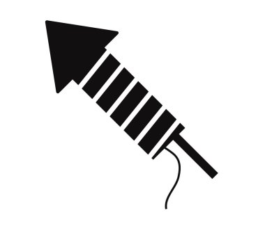 Beyaz bir arka plan üzerinde resimli fişek simgesi