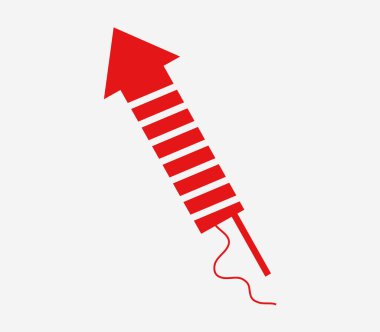 Beyaz bir arka plan üzerinde resimli fişek simgesi