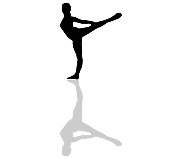 Icono de bailarina ilustrado sobre un fondo blanco — Vector de stock