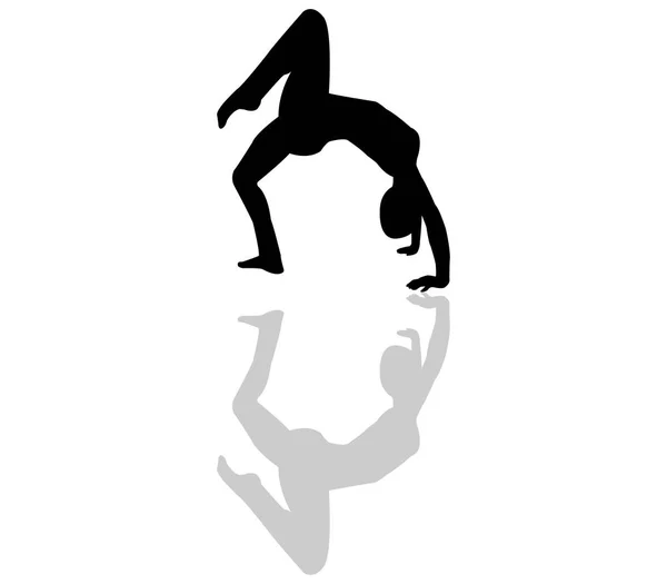 Icono de bailarina ilustrado sobre un fondo blanco — Vector de stock