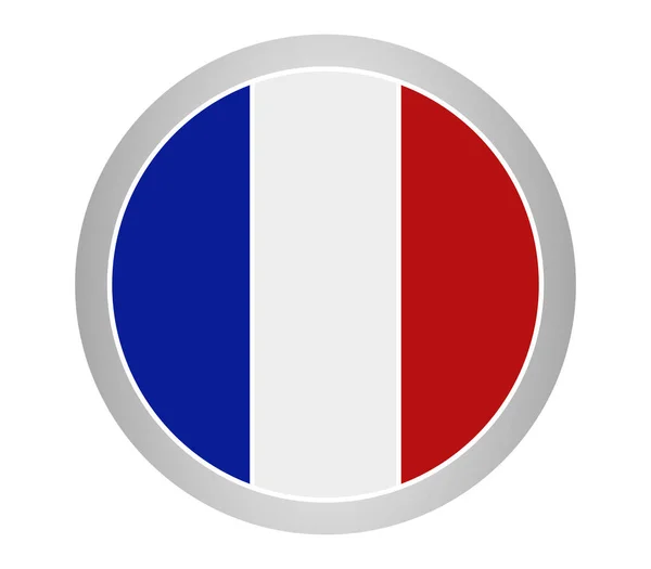 Drapeau de france illustré sur fond blanc — Image vectorielle