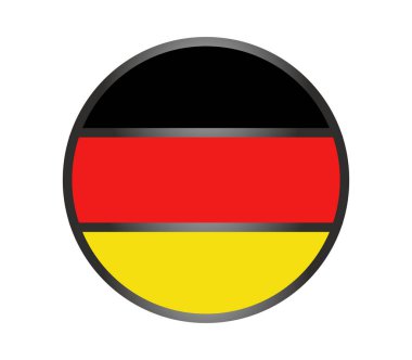 Beyaz bir arka plan üzerinde gösterilen Almanya bayrağı