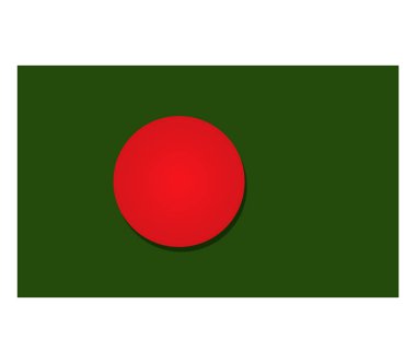 Beyaz bir arka plan üzerinde resimli Bangladeş bayrağı
