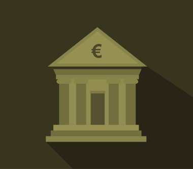 Beyaz bir arka plan üzerinde resimli bankanın simgesi