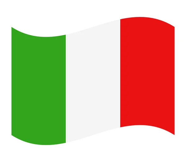 Italienische Flagge auf weißem Hintergrund — Stockvektor