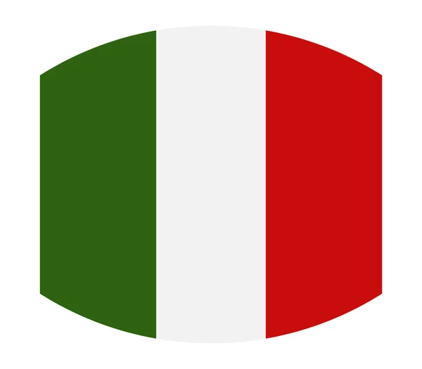 Drapeau italien illustré sur un fond blanc — Image vectorielle