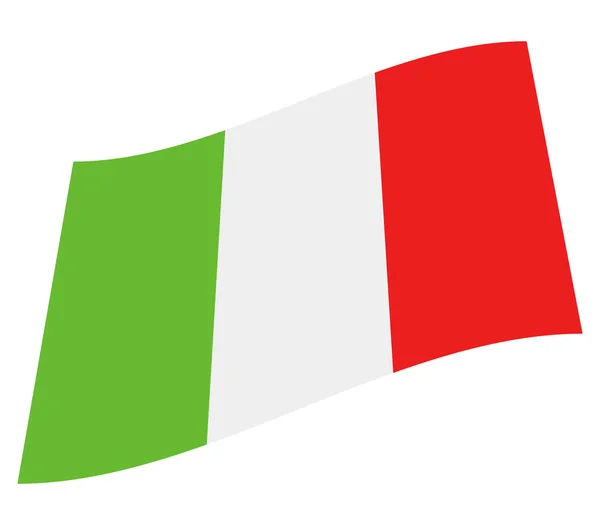 Italia bandera ilustrada sobre un fondo blanco — Vector de stock