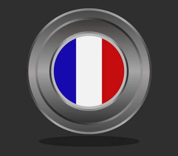 Прапор Франції ілюстрований на білому тлі — стоковий вектор