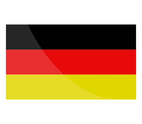Beyaz bir arka plan üzerinde gösterilen Almanya bayrağı — Stok Vektör