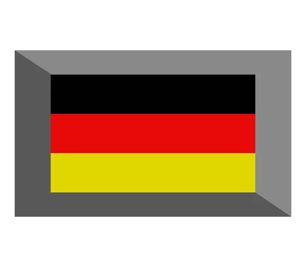 Bandiera della Germania illustrata su sfondo bianco — Vettoriale Stock