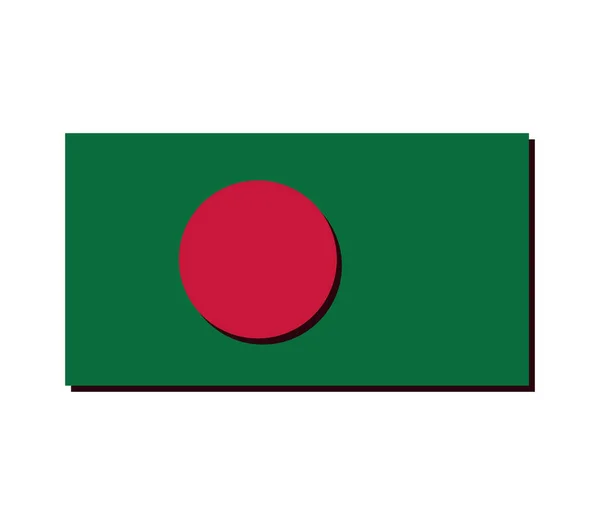 Vlag van bangladesh geïllustreerd op een witte achtergrond — Stockvector