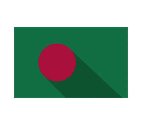 白い背景で示されているバングラデシュの旗 — ストックベクタ
