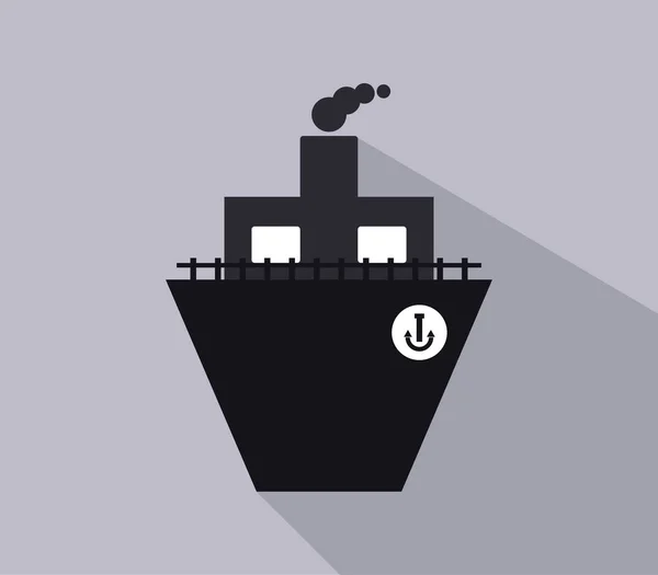 Schip pictogram geïllustreerd op een witte achtergrond — Stockvector