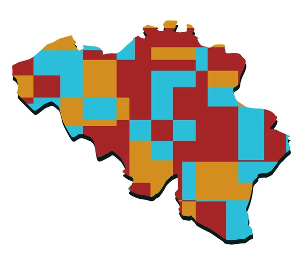 Mapa bélgica ilustrado sobre um fundo branco —  Vetores de Stock
