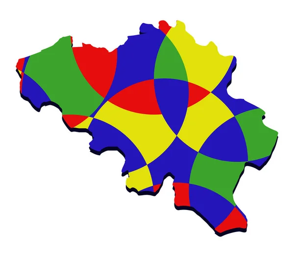 Belgium mapa ilustrado sobre un fondo blanco — Archivo Imágenes Vectoriales