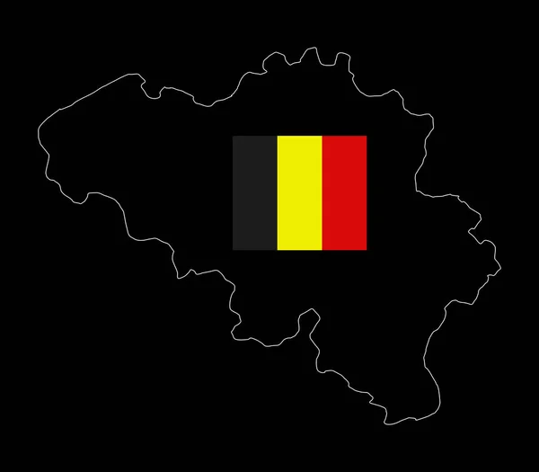 Belgium map illustrated with flag on white background — Stock Vector