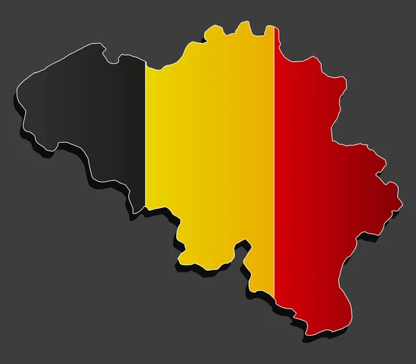 Belgium map illustrated with flag on white background — Stock Vector