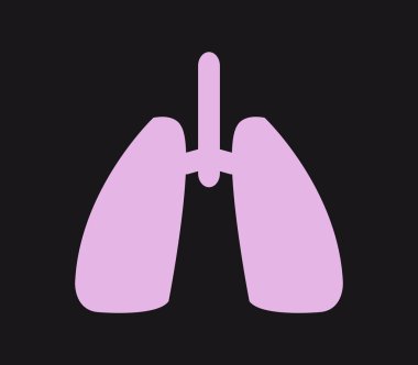 Beyaz bir arka plan üzerinde resimli akciğerler simgesi