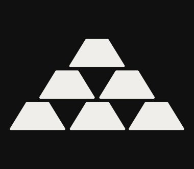 Beyaz bir arka plan üzerinde gösterilen simge altın barlar