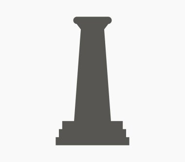 Beyaz bir arka plan üzerinde gösterilen simge tapınak sütun