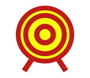 Beyaz bir arka plan üzerinde gösterilen hedef simgesini