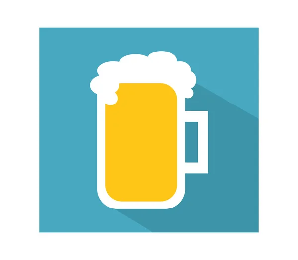 Ποτήρι μπύρας σε άσπρο φόντο απεικονίζεται — Διανυσματικό Αρχείο