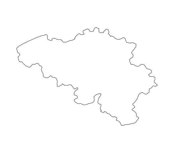 Mappa del belgio illustrata su sfondo bianco — Vettoriale Stock