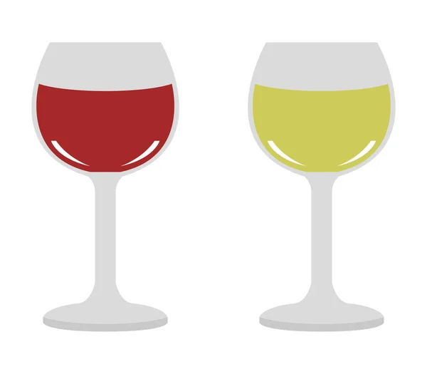 白い背景で示されているワインのグラスのセット — ストックベクタ
