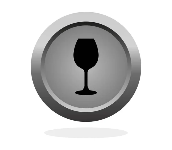 Icono de copa de vino ilustrado sobre un fondo blanco — Vector de stock