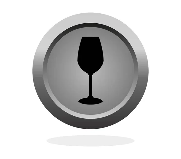 Ikon pohár bort illusztrálja egy fehér háttér — Stock Vector