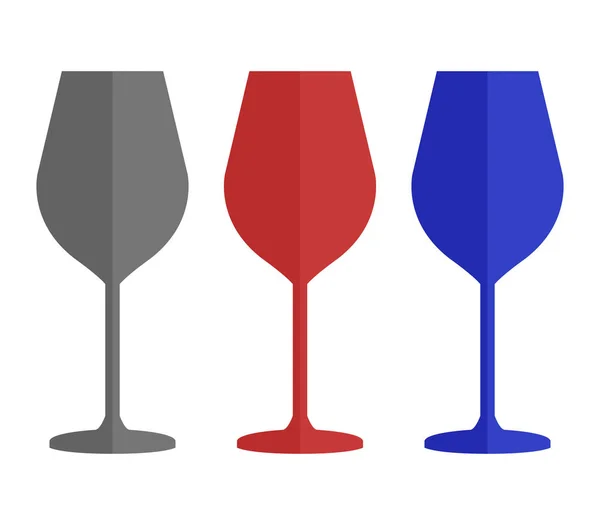 Σετ από ποτήρια κρασιού που απεικονίζεται σε λευκό φόντο — Διανυσματικό Αρχείο