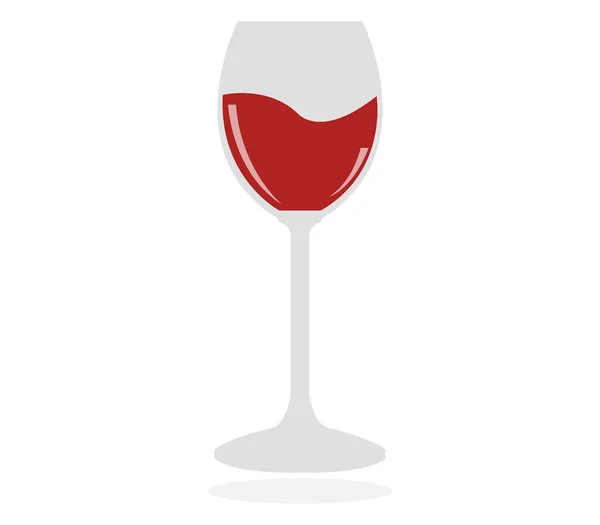 Bicchiere di vino su sfondo bianco Illustrato — Vettoriale Stock