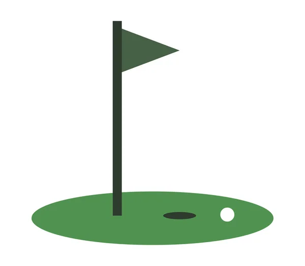 Icono de golf ilustrado sobre un fondo blanco — Archivo Imágenes Vectoriales