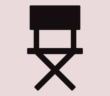 Beyaz bir arka plan üzerinde gösterilen simge yönetmen koltuğu