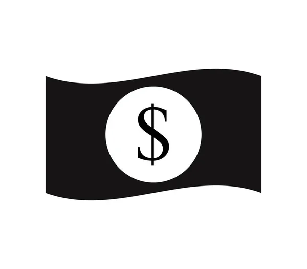 Icono del dólar ilustrado sobre un fondo blanco — Vector de stock