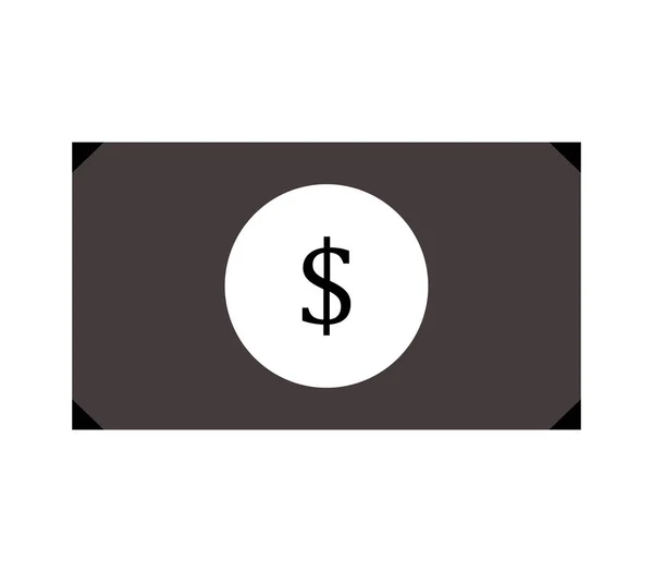 Icono del dólar ilustrado sobre un fondo blanco — Vector de stock