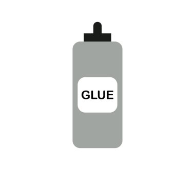 Beyaz bir arka plan üzerinde resimli tutkal simgesi