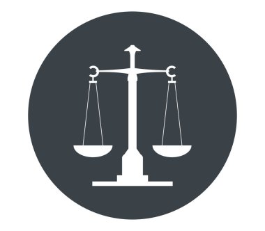 Beyaz bir arka plan üzerinde resimli denge simgesi