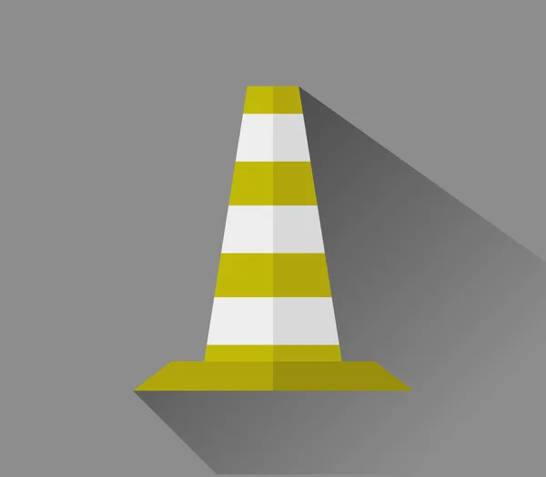 Icône de cône de circulation illustrée sur un fond blanc — Image vectorielle