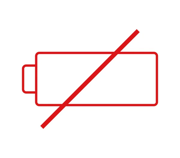 Icône batterie faible illustrée sur un fond blanc — Image vectorielle