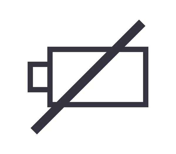 Icône batterie faible illustrée sur un fond blanc — Image vectorielle