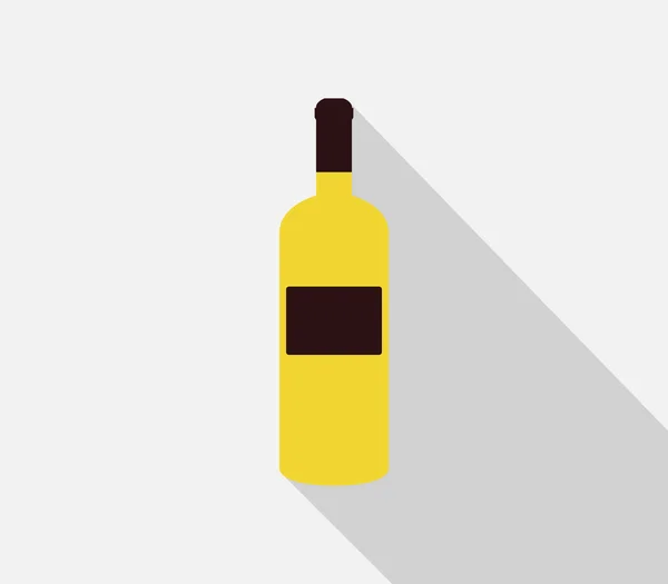 Icono ilustrado botella de vino sobre fondo blanco — Vector de stock