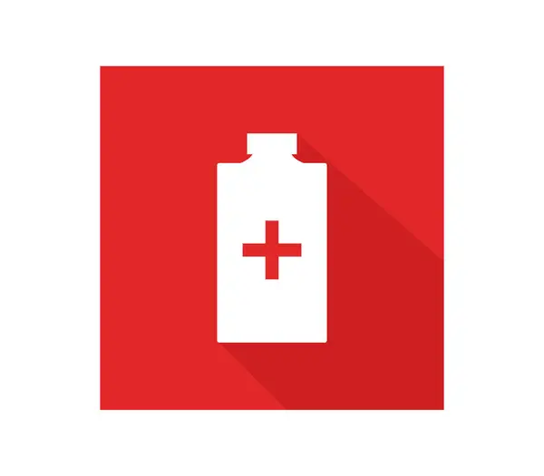 Ícone de garrafa médica ilustrado em um fundo branco —  Vetores de Stock