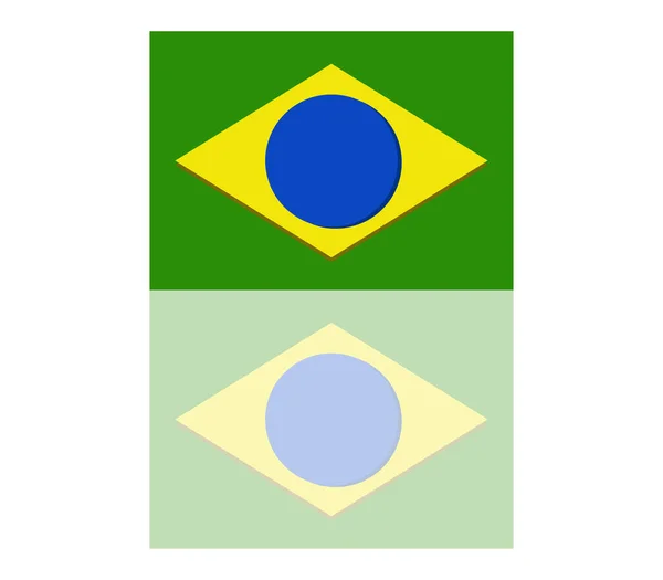 Bandera de Brasil ilustrada sobre fondo blanco — Vector de stock